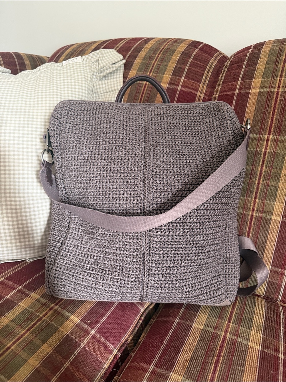 The Sak Crochet Knit Backpack - Mauve